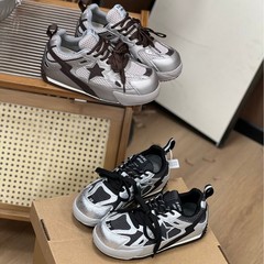德训女鞋2025春夏阿甘鞋韩版新款拼色休闲运动鞋平跟复古学生板鞋