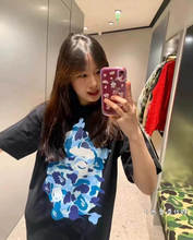 香港代购BAPE短袖2024新款经典重组ABC迷彩猿人头大头印花T恤男女