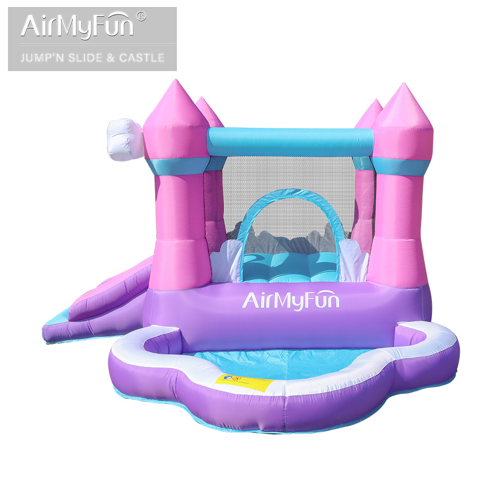 Castillo inflable para niños, tobogán inflable pequeño para interiores, parque de atracciones al aire libre, tobogán con trampolín, castillo de tela Oxford