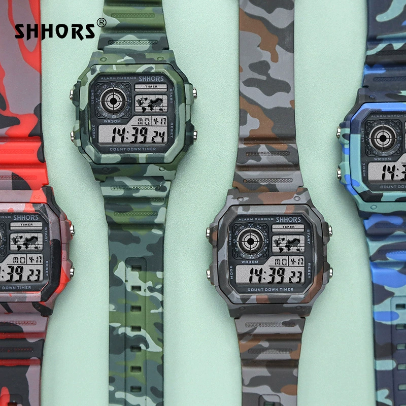 Святая обезьяна Sho Shors фабрично напрямую поставляет street fashion спортивные электронные LCD студенческие камуфляжные практичные электронные часы