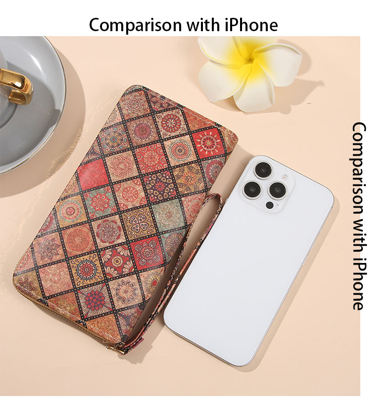 90g Weight Polyester Lining Material Zipper Closure Type Long Wallets Bags Type 1 Piece Quantity Daily Occasion Pu Leather Material Geometric Pattern All Seasons Season Women's Gender Vintage Style Style Square Shape Women's Geometric Pu Leather Zipper Long Wallets 5