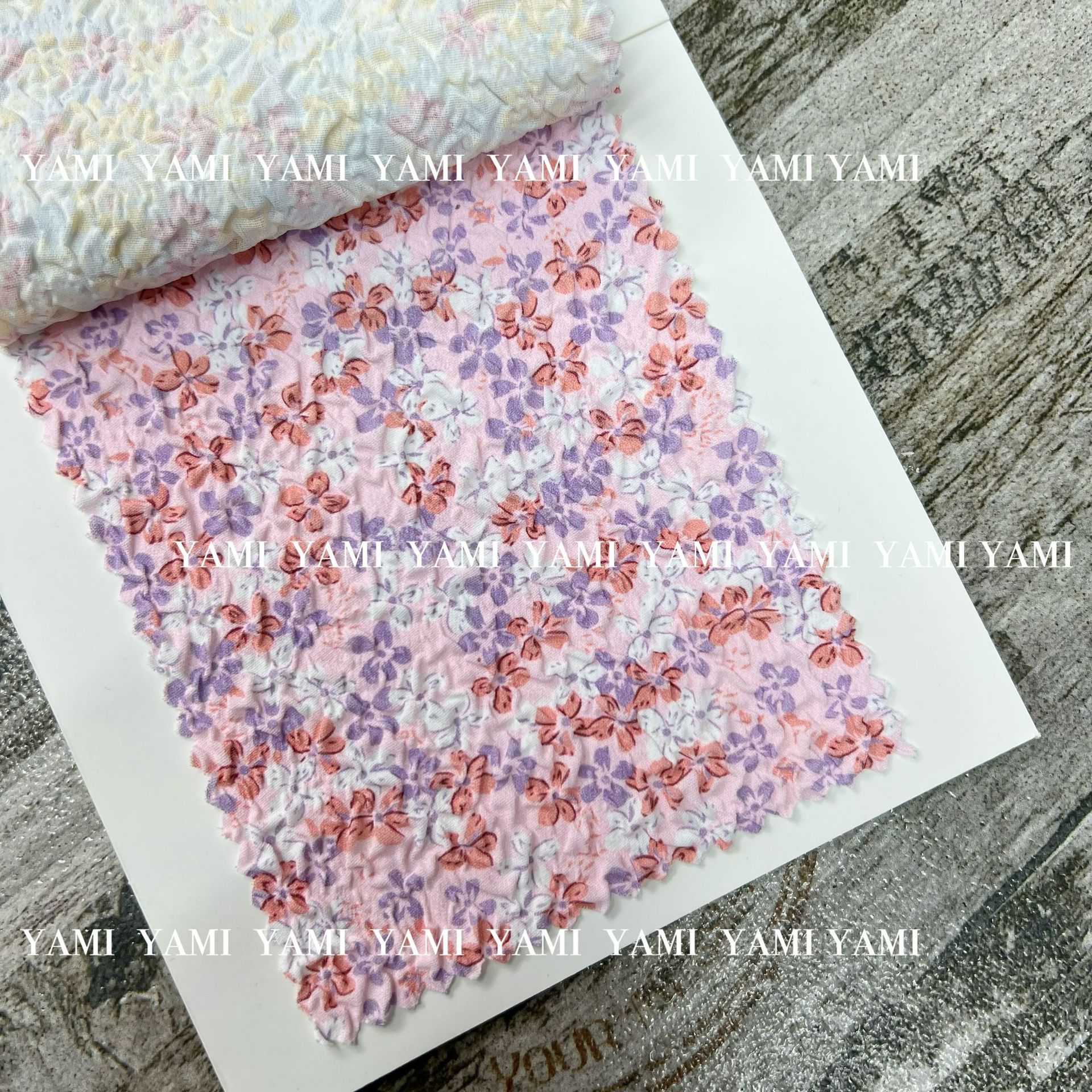 Nueva burbuja de poliéster crepe gasa impreso pequeño paño floral Plum Blossom vestido los niños suministro directo fábrica textil