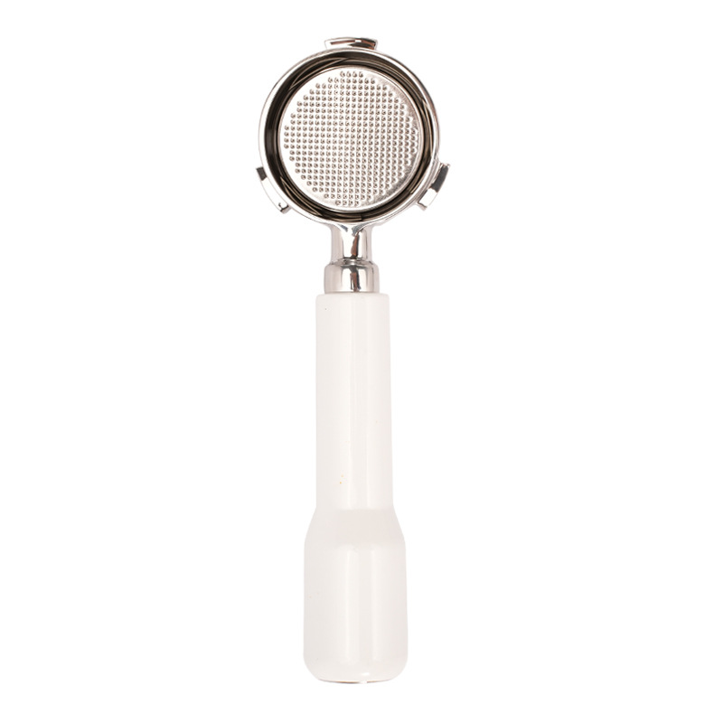 Mango de 51mm adecuado para la máquina de café DeLong de tres orejas mango de madera maciza sin fondo 304 accesorios de extracción de café de acero inoxidable