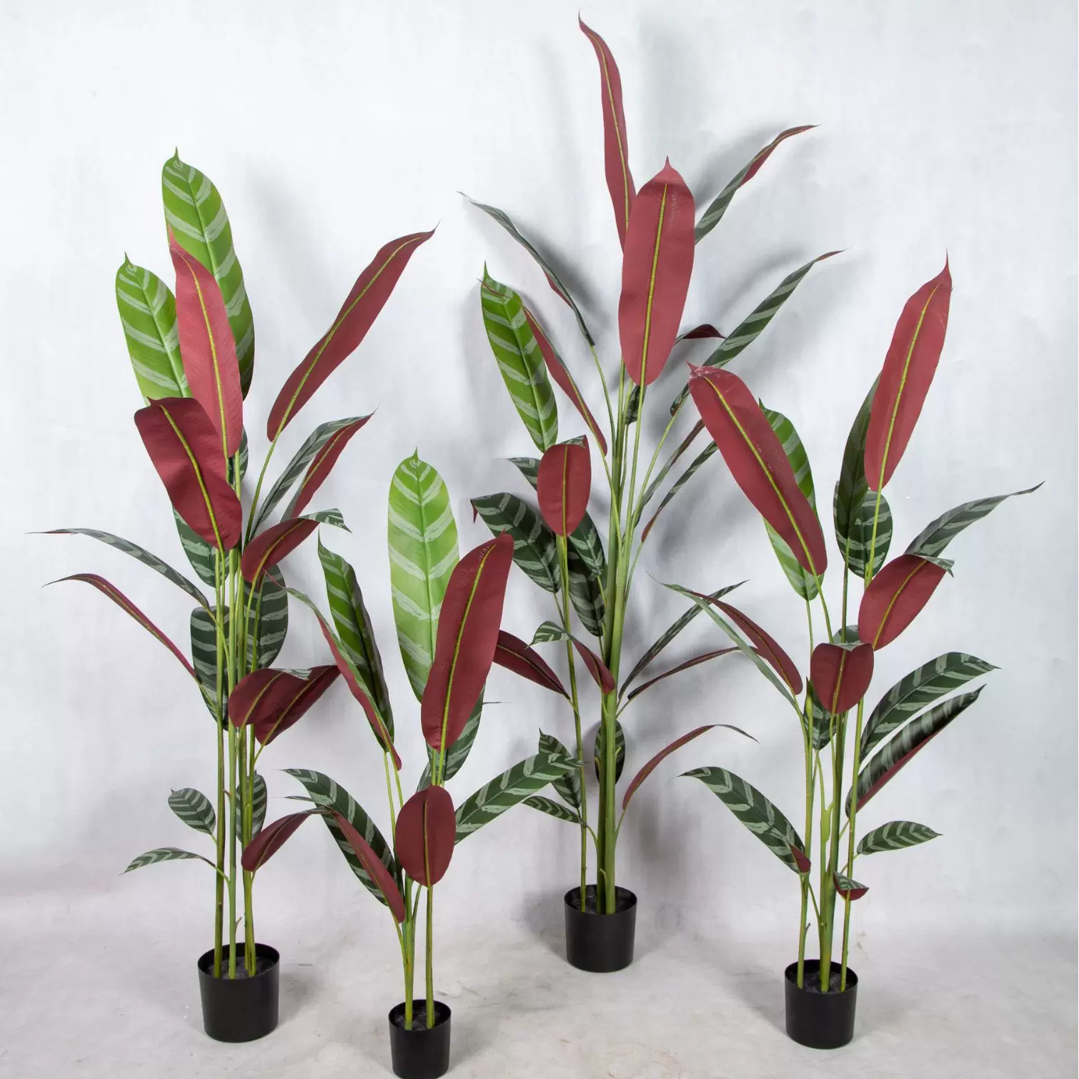 仿真飞羽竹芋 落地塑料绿植 孔雀芋大号北欧装饰植物室内家居摆件