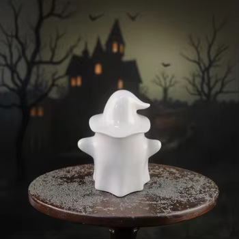 Nuevo fantasma de Halloween transfronterizo serie fantasma blanco puro frasco de cerámica fresco calabaza festival fantasma linda decoración