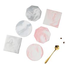 火漆印章大理石紋陶瓷杯墊餐具不規則方形圓形隔熱隔熱墊新中式