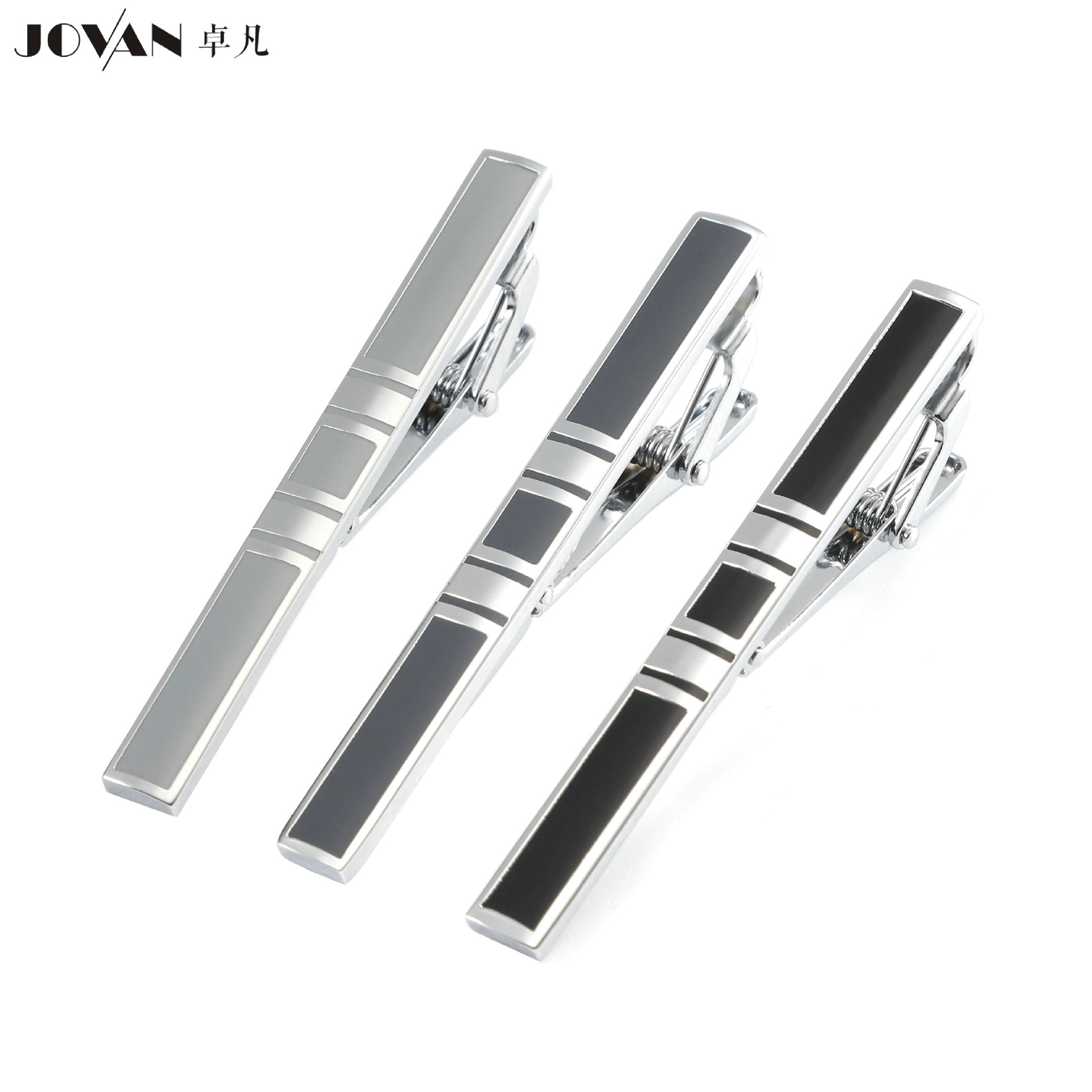 tie clip men's enamel Black gray collar clip tie clips for men Amazon hot sale EBAY