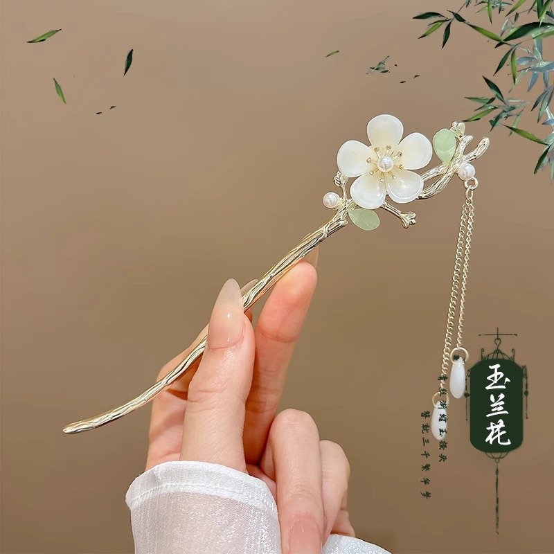 Sensitividad de alto nivel de movimiento de flujo, pinzas de cabello para mujeres nuevas orquídeas de estilo chino, pinzas de cabello de estilo antiguo, vestidos chinos, joyas de cabello, cheongsam, toques de cabeza