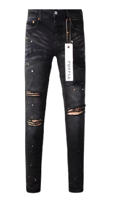 Parche de agujero de calle principal americano de purple al por mayor transfronterizo tendencia retro recto amiri pantalones de mezclilla brand