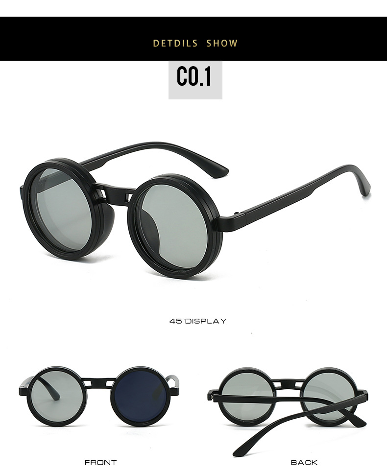 2025 Neue Sonnenbrille im kleinen runden Stil, modische Sonnenbrille mit individueller Persönlichkeit, manuell verstellbar, ideal für Outdoor-Aktivitäten wie Angeln, Großhandel, Trend Cross_voghion.com