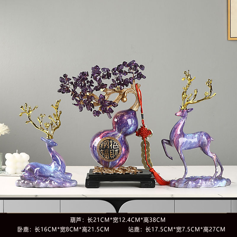 [대형] 보라색 공기 동라이 조롱박 + 행운의 사슴