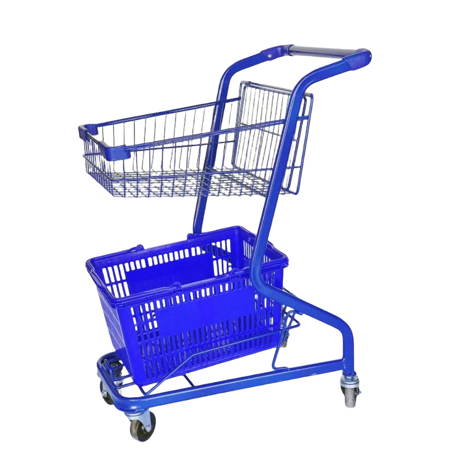 Carrito de compras de supermercado de doble capa, carrito de bar, carrito KTV, carrito rosa, máquina de muñecas.