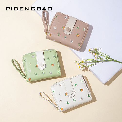  new cross-border women's wallet short girls card holder wholesale student zipper coin purse purse