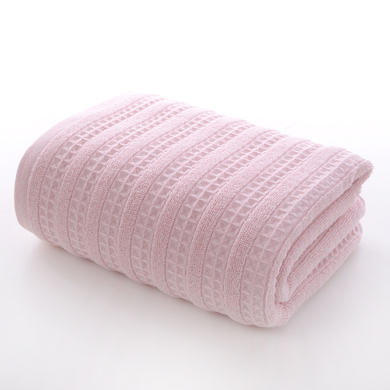 Toalla de baño, súper absorbente, 70*140, tejido de panal, jacquard de algodón puro, toalla de baño grande para adultos, hogar y pareja, venta al por mayor del fabricante._voghion.com