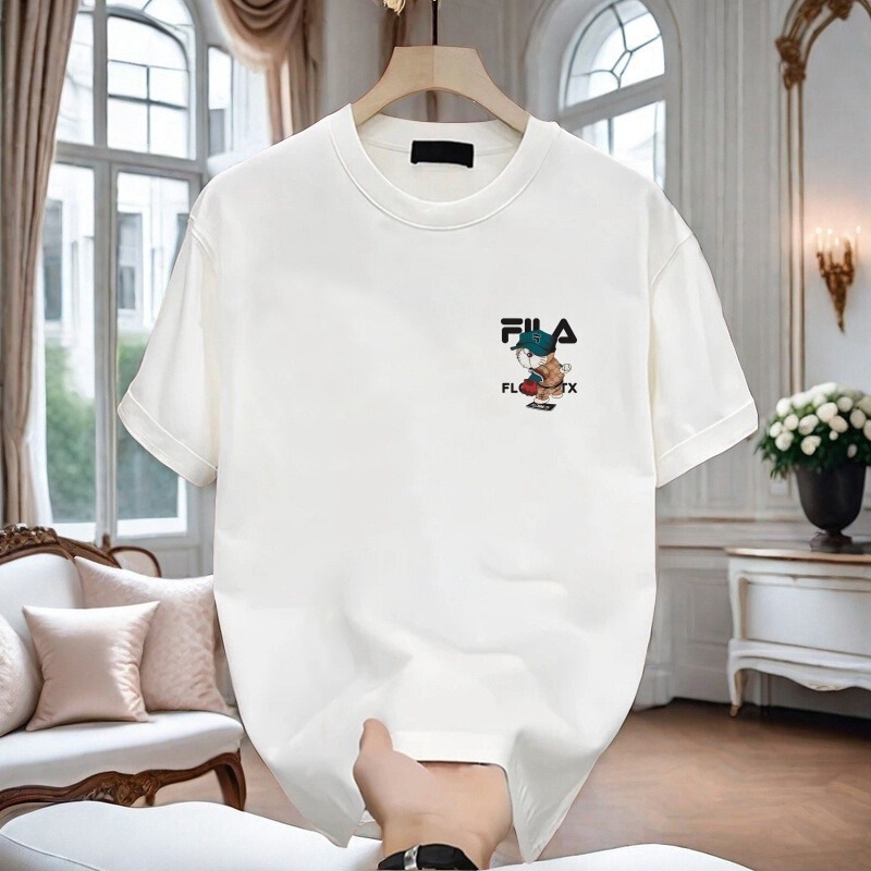 2026 New Summer Versatile Tops Round Neck Men's Fashion Trendy Casual Printed Short-Sleeved T-Shirt Men's Clothing