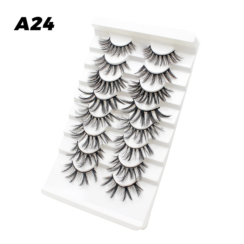 DINGSEN fuente transfronteriza fábrica pestañas falsas 8 pares de pestañas naturales gruesas de gran volumen LOGO