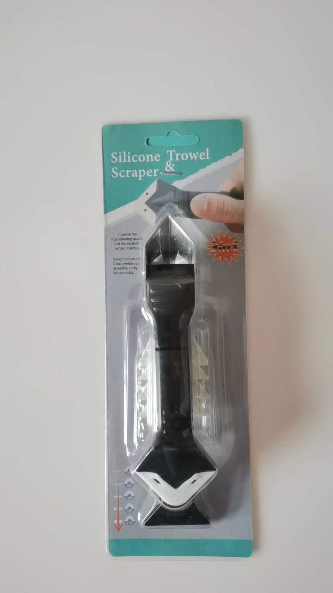 Multi-función pegamento pala 3-en-1 silicona pegamento raspador ángulo belleza costura pala cuchillo eliminación de pegamento cuchillo interior esquina pegamento raspador de goma