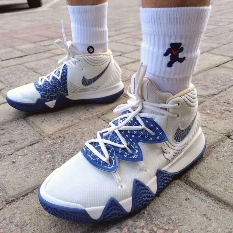[Gun King Sports] Owen S2Kyire s2 Duan Duan Air Coil Blanco Azul Estudiante Zapatillas Deportivas de Baloncesto