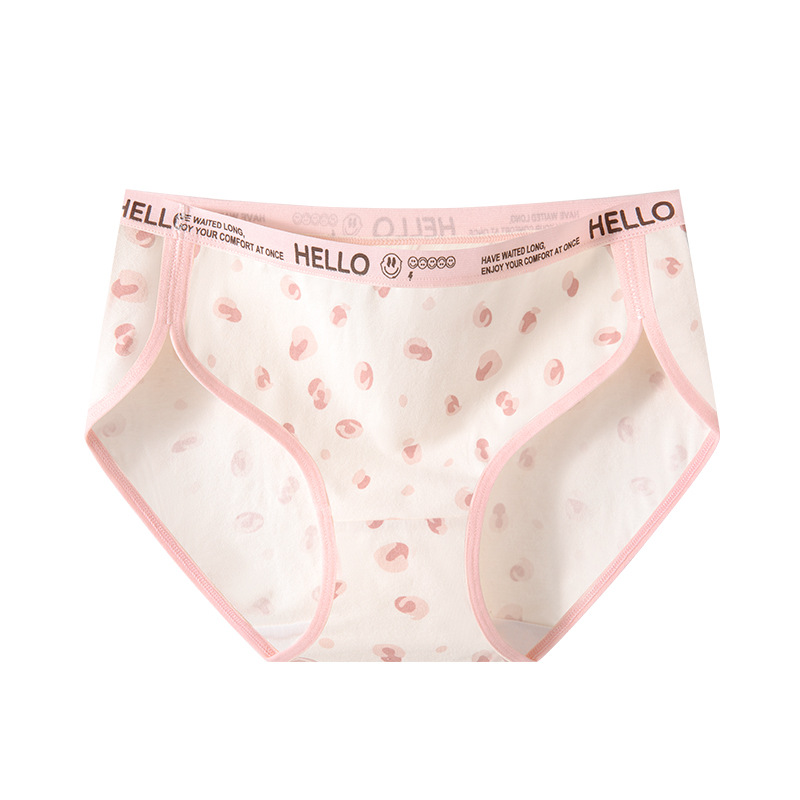 Bragas de algodón puro, entrepierna antibacteriana, cintura media, horquilla alta, deportes, pantalones cortos triangulares para niña de viento dulce y picante, nueva ropa interior para mujer