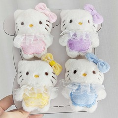 卡通毛绒穿蕾丝裙hellokitt公仔胸针软萌少女心猫咪包包挂饰玩偶