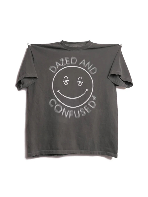 Dazed And Confused song Led Zeppelin band washed vintage distressed smiley face short sleeve T-shirt