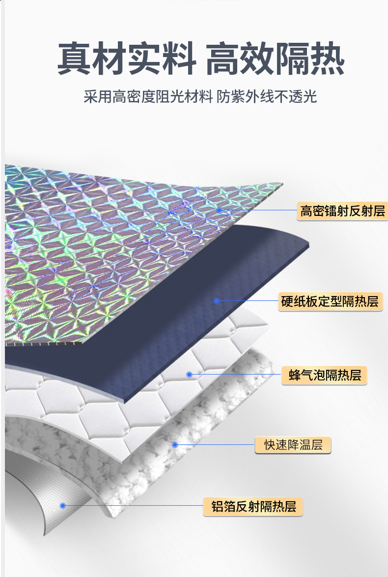 Laser Sunshade Car Sun Protection Heat Insulation Sunshade Front Windshield Sunshade Summer Car Sunshade Front Windshield