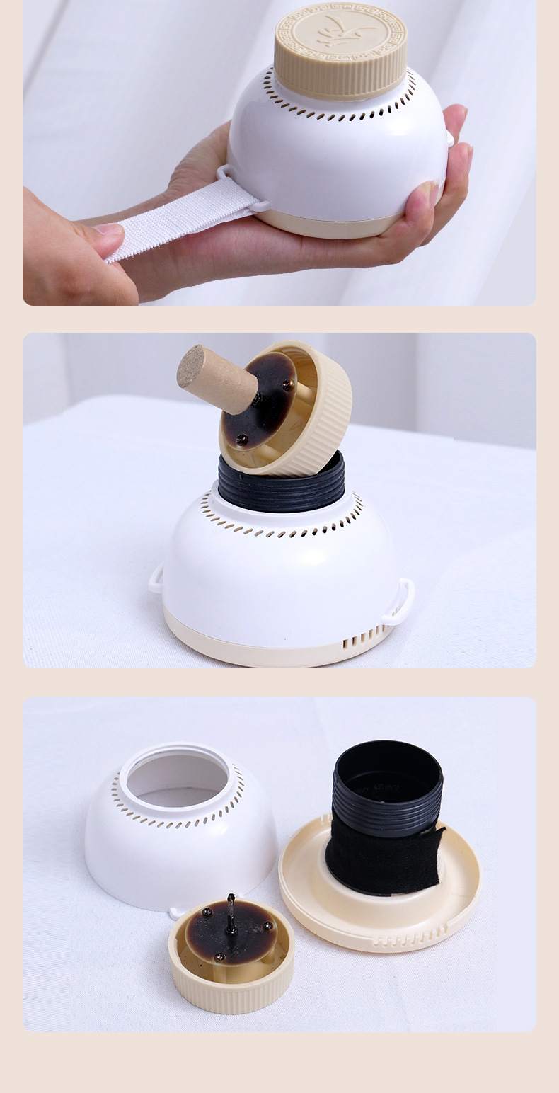 Smokeless Moxa Roll Holder Portable Moxibustion Box with Pure Mugwort Rolls for Home Heat Compress preparation