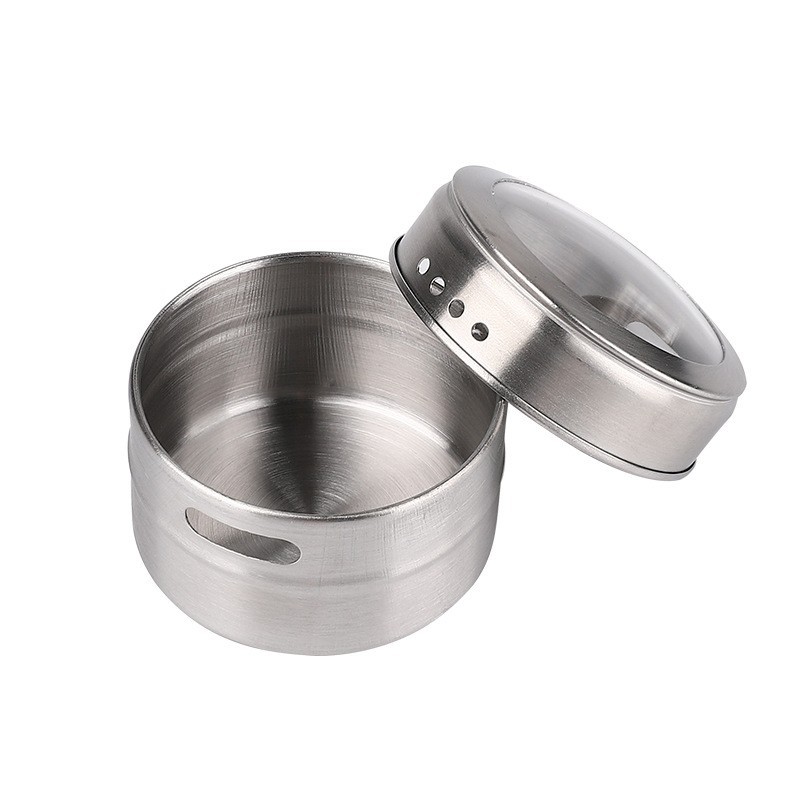 Botella de acero inoxidable multipropósito para barbacoa condimento especias condimento caja de condimento magnética condimento visual 304 material