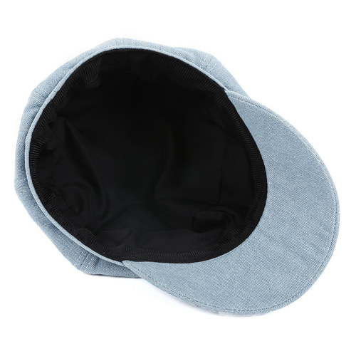 Hats autumn new denim octagonal hat couple women's versatile Korean style fashionable loose travel octagonal hat