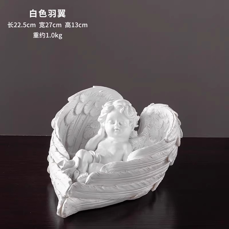 Europa retro niña ángel figura decoración artística artesanía escultura de yeso modelo decoración