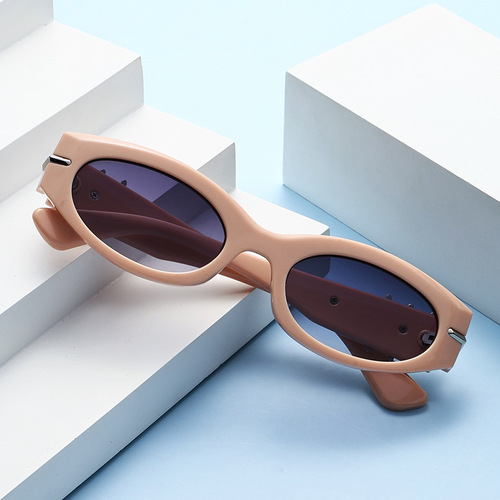 04030 Cross-border Fashion Men's and Women's Cat-Eye Sunglasses 2024 New Style Modern Y2K Fashion Sunglasses