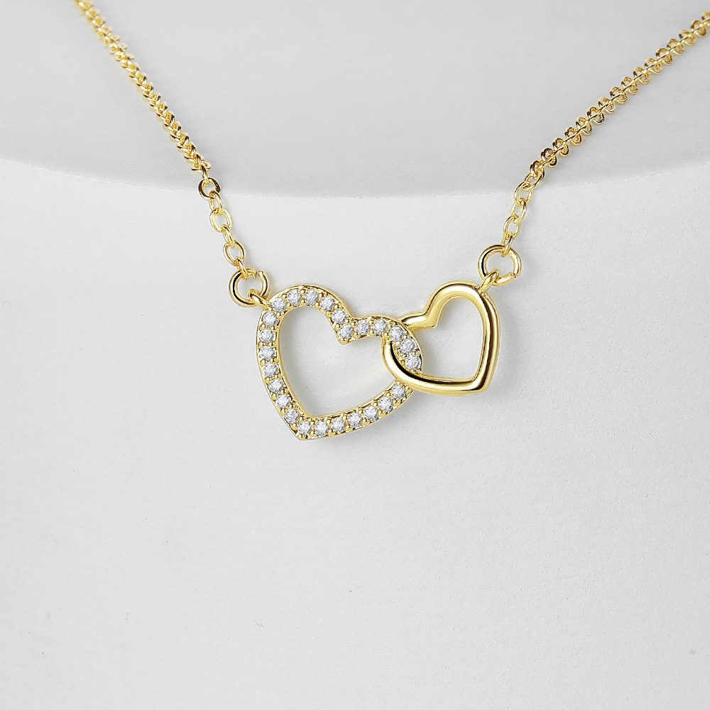 Simple Style Heart Shape Copper Plating Zircon Necklace 1 Piece display picture 2