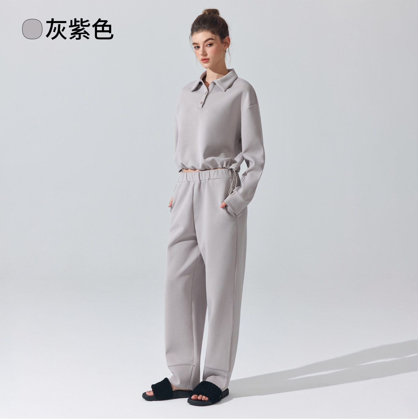 Otoño y invierno yoga set casual suelta camiseta rectas pantalones de pierna ancha calentamiento correr camiseta deportiva para mujeres