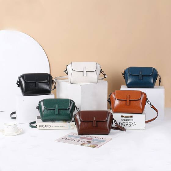 Oil Wax Cowhide Women's Bag Shoulder Crossbody Women's Bag Practical Multi-layer Simple Fashion Coin Purse Shell Bag