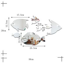 TUF43d立体海洋鱼镜面墙贴客厅卫生间墙面补洞瓷砖防水贴画自粘装