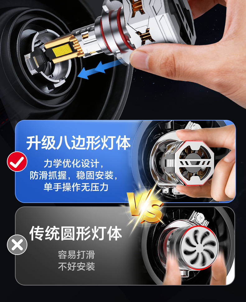 Car Led Headlights H1 Laser Bulbs H7 Super Bright H4 High and Low Beam Integrated H11 Strong Light 9005 Modified 9012 Car Lights