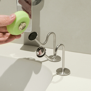 304 Stainless Steel Magnetic Soap Rack Without Punching Wall-Mounted Bathroom Creative Soap Holder