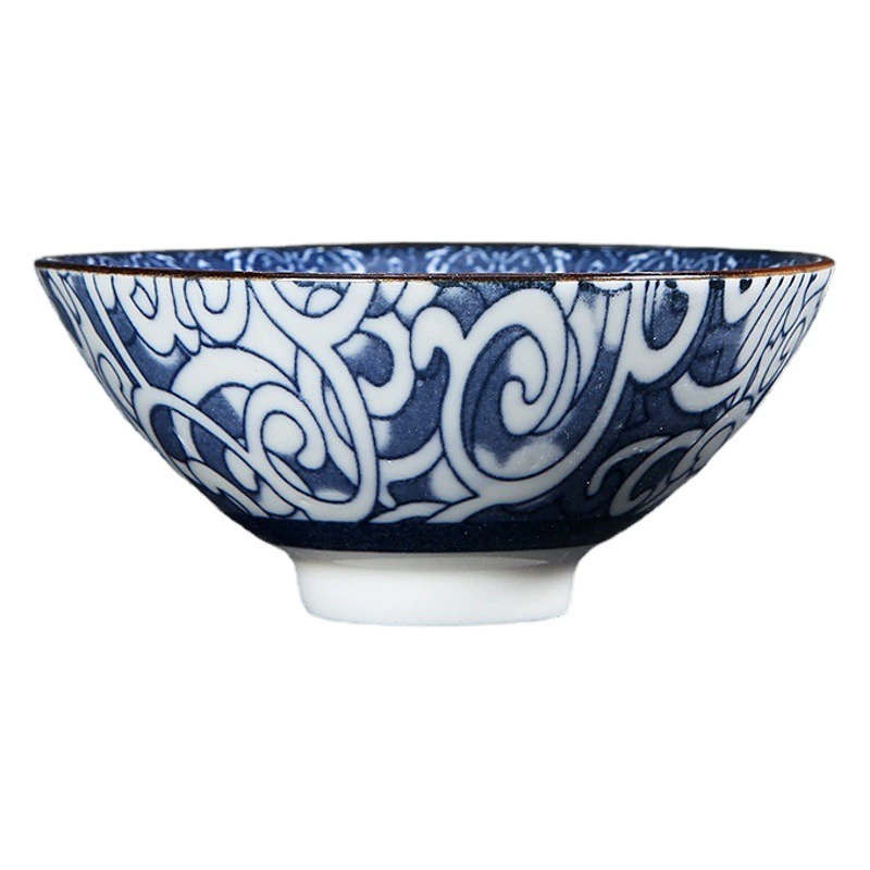 Чайная чашка керамическая шляпа Master Cup ручная роспись чая Одиночная чашка японский синий и белый фарфор чайная чашка кунг-фу чайный сервиз Чайная чаша оптом