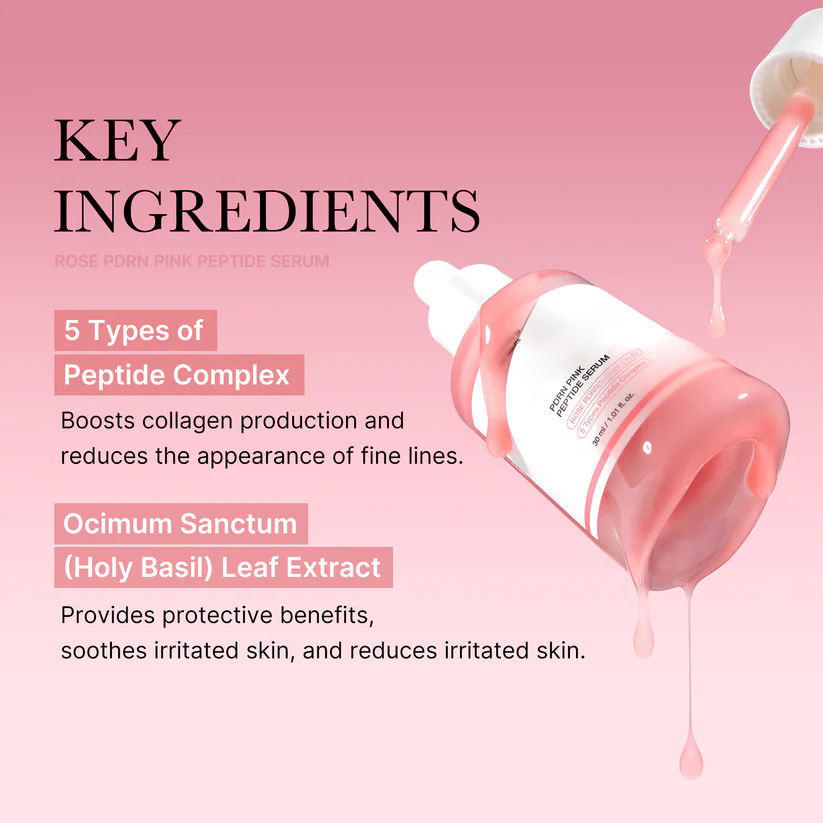 Sérum Facial con Péptidos Rosados PDRN 30ml Hidratante Iluminador image 4