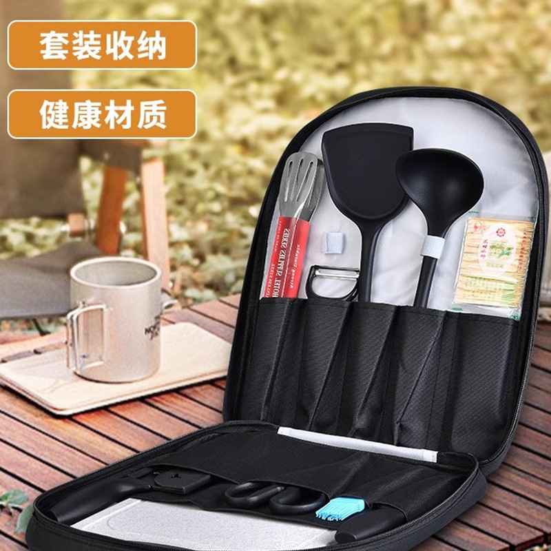 Kit de cuchillos de acero inoxidable cuchillo de cocina tablero de cocina 2 en 1 bolsa de almacenamiento portátil para acampar cocina picnic