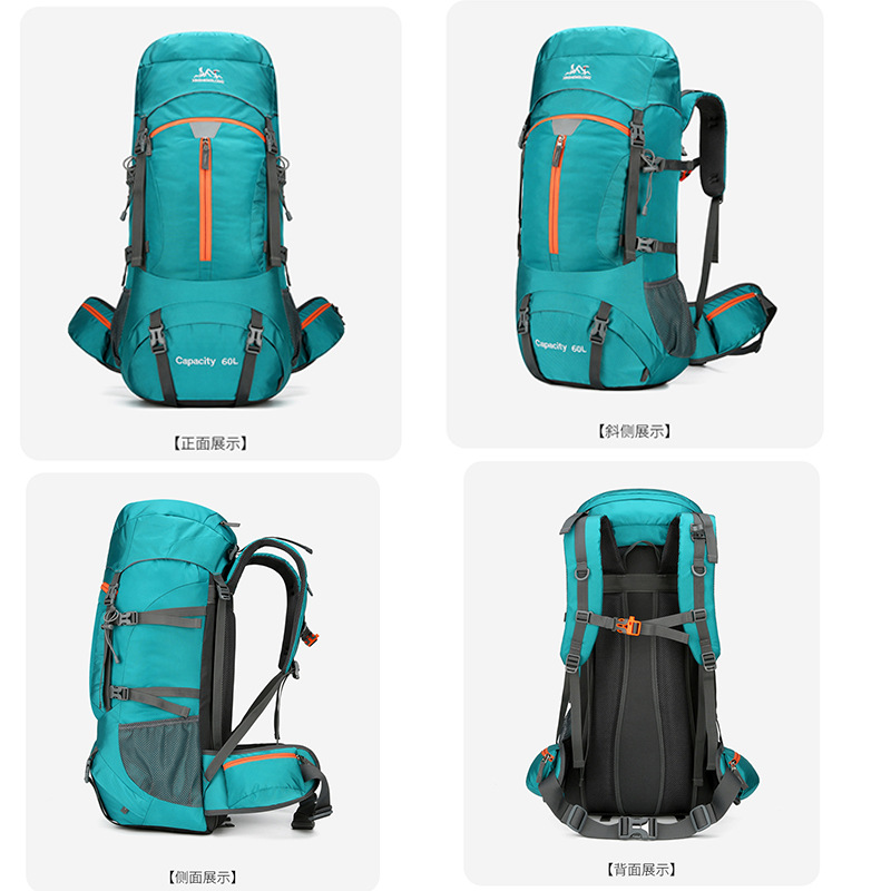 Mochila de Montañismo de 60 Litros en Tela de Oxford Transpirable para Deportes al Aire Libre