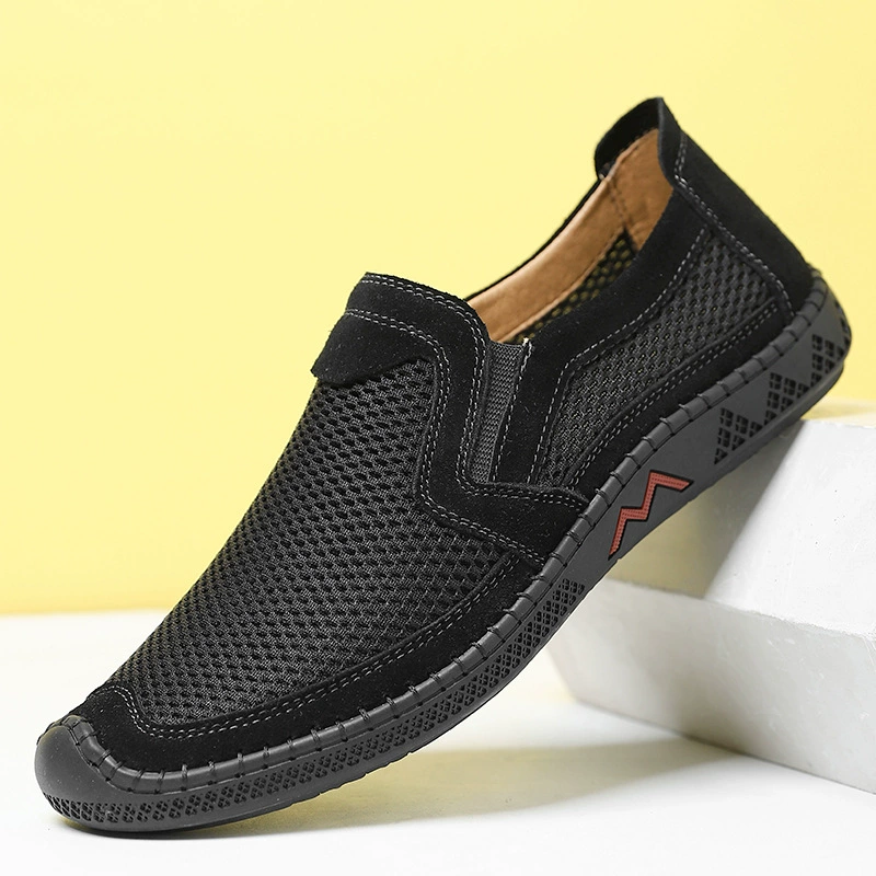 Мужская обувь 888, сетчатая обувь без шнуровки, повседневная обувь для ленивого вождения, весенне-летняя обувь без шнуровки с низким верхом, большие размеры, ручная работа