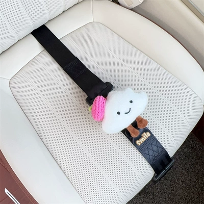 anti-collision belly support belt – Car seat belt - three-point-anti-strangling-safety-belt-black-and-white-cloud-rose-red-beret