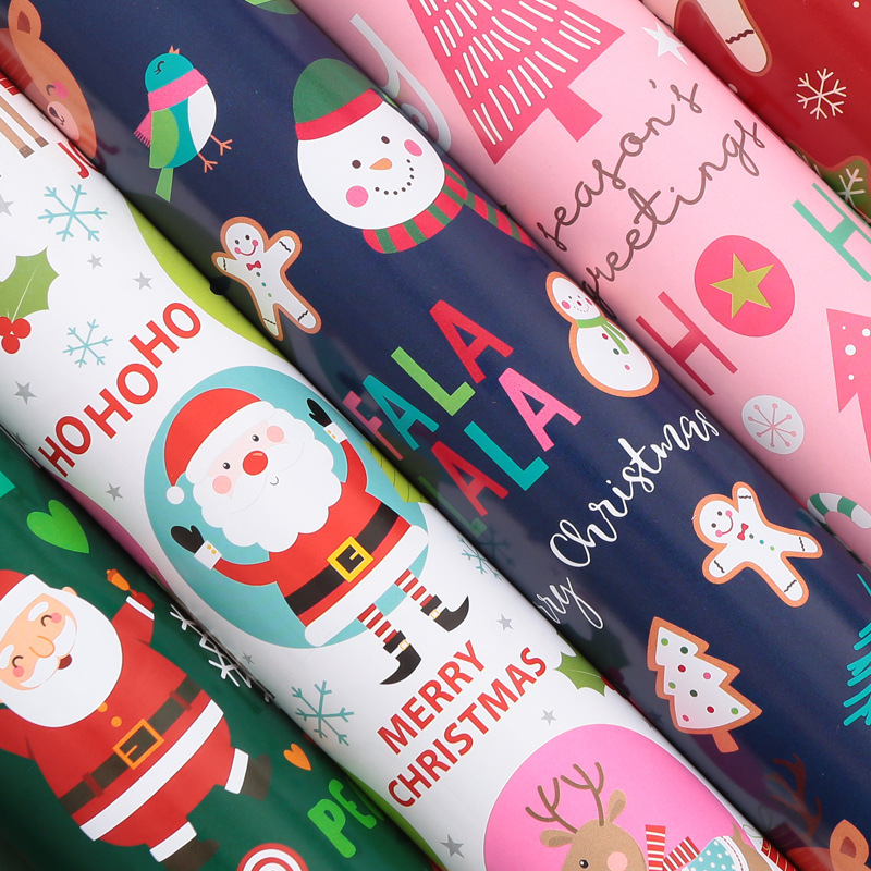 卸売り漫画クリスマス包装紙複数の模様はクリスマス装飾包装プレゼント箱キャンディーを選ぶことができる|undefined