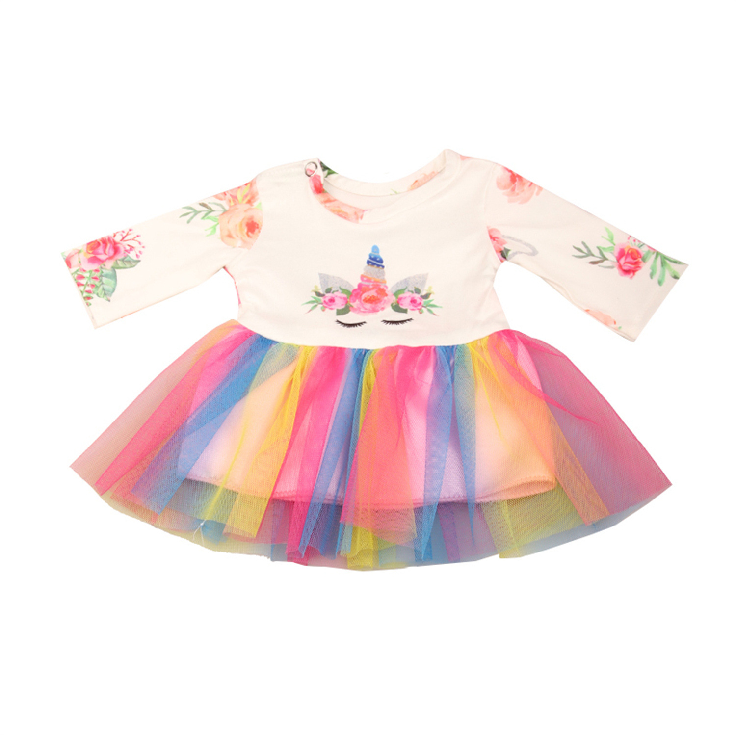 18 pulgadas American Girl Doll Casa de juegos Venta caliente Falda de gasa de unicornio 43cm Ropa de muñeca de renacimiento Falda de gasa de color