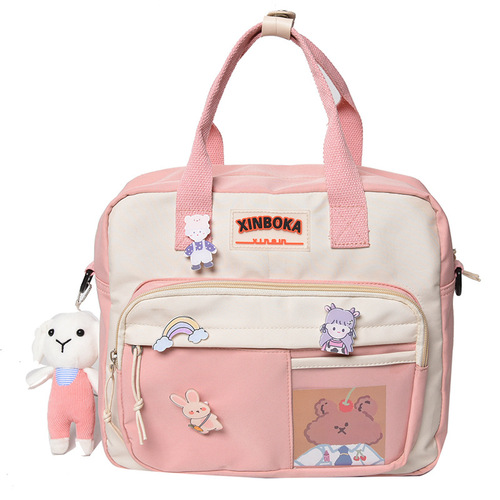Replenishment bag for primary and secondary school students, large-capacity art bag, multi-functional tote bag, cute unisex school bag, children's crossbody bag