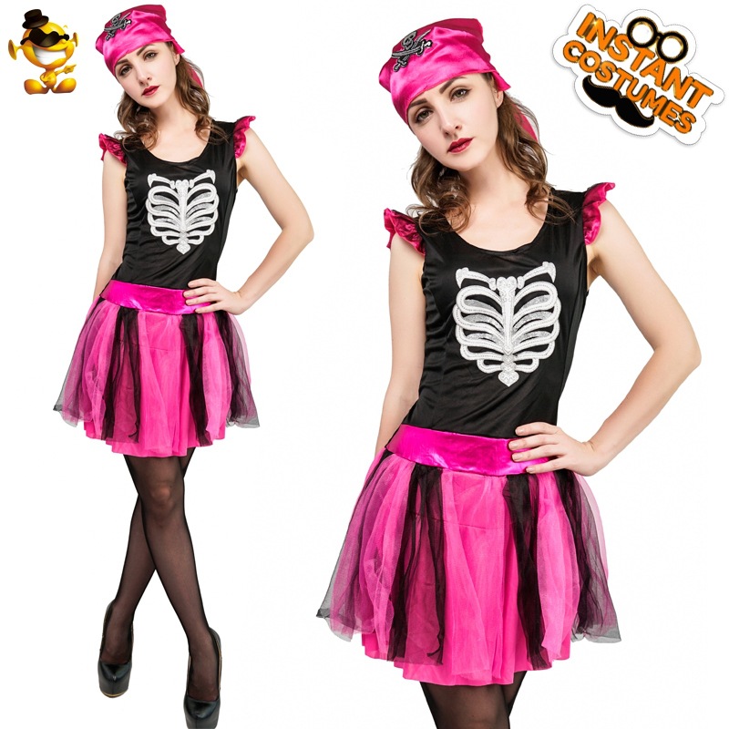 Halloween Ghost Festival adulto mujer fantasma hueso cráneo falda Cosplay traje etapa fantasma hueso falda fiesta rendimiento traje