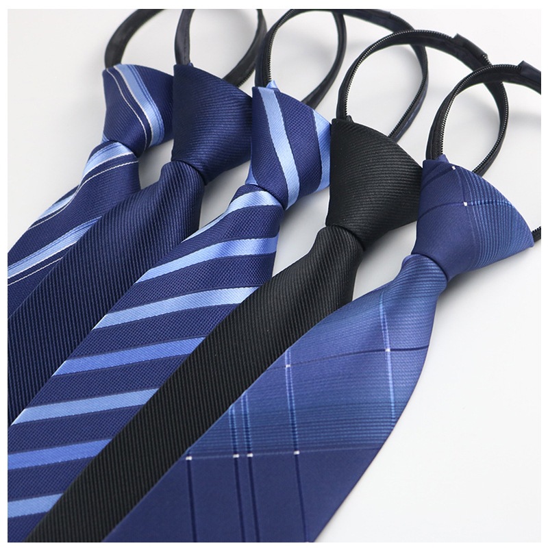 black blue tie with zipper