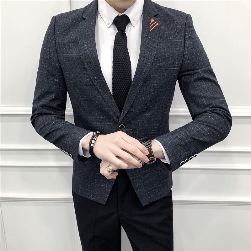 2021 Four seasons Three-dimensional stickers leisure time England suit Solid Four seasons Trend Hem formal wear fashion business affairs