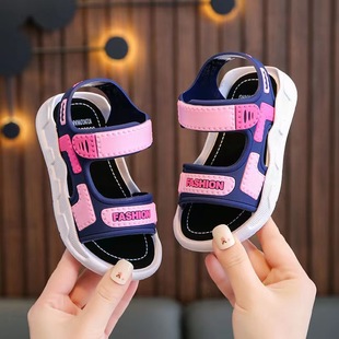 Children's Boys' Sandals 2024 New Summer Soft-Soled Non-Slip Middle-Aged and Older Boys' Students' Baby Beach Shoes